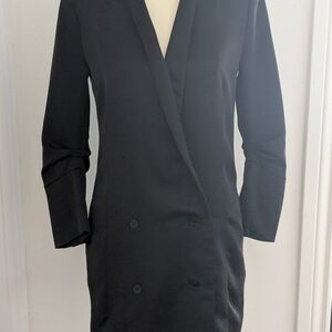 Halston Heritage Black Satin Dress XS Missing Button